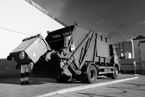 Residential skip outside a home in Knightsbridge