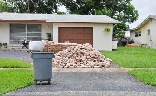 Professional demolition waste removal service in action