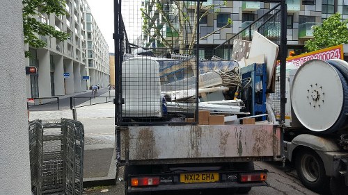 Various types of construction waste materials