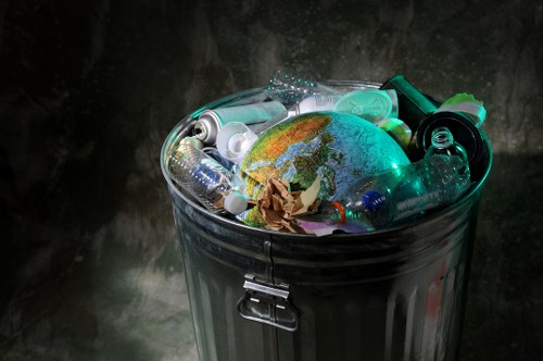 Professional waste removal team at a construction site